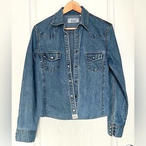 VTG 2003 Levi’s Denim Button-Up Shirt Jacket Overshirt Blue Sz M Shacket Y2K